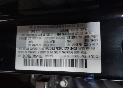 2021 Mazda Cx-30 Select from USA, damaged, VIN 3MVDMBBL6MM244830